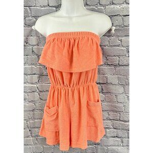 VTG Gloria's Fashions Terry  Cloth Tube Top Romper Cover Up Shorts L 80s Beach